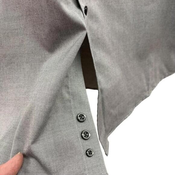 Joseph Abboud Mens Gray Non Iron Long Sleeve Button Up Shirt Size 17.53233 - Picture 4 of 7